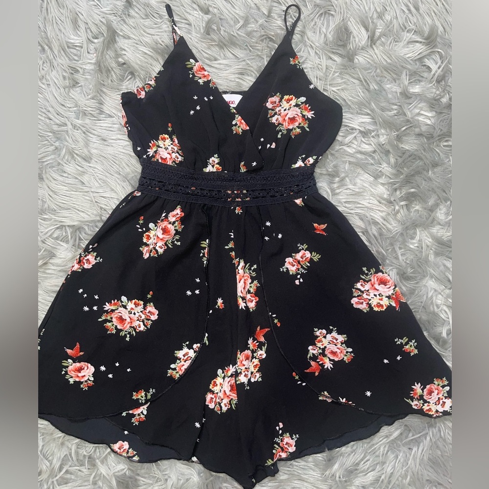 BONGO black floral romper